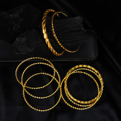 Gold plated pearl Bangles - D310-1